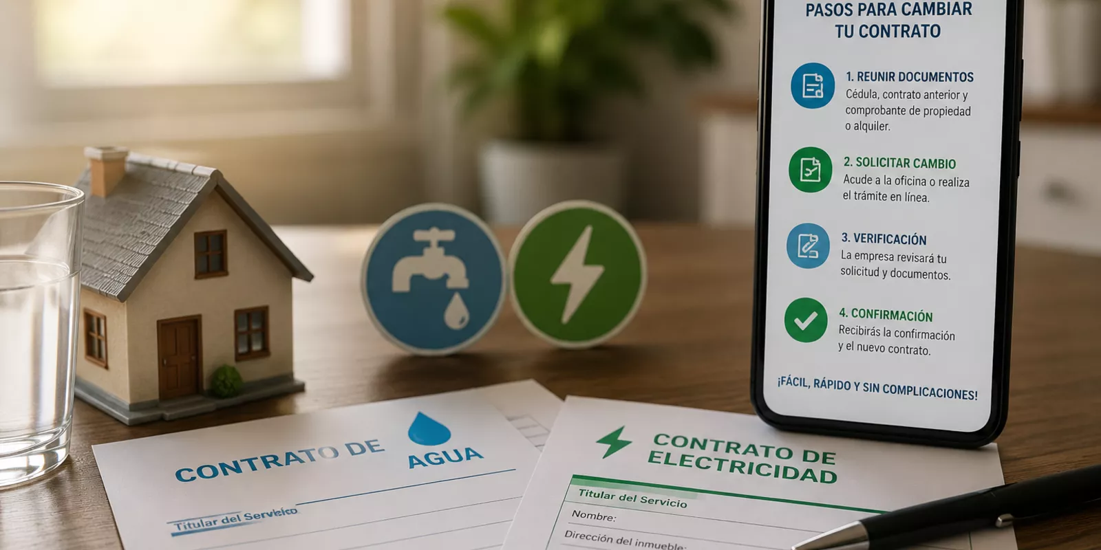 Cómo cambiar contratos de agua y electricidad fácilmente